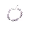 Bratara Ametist lavanda rondele 8mm, Cristal de stanca sfere fatetate 3mm si argint 925