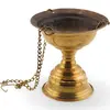 Cadelnita vintage din alama pentru fumigatie cu lant - 8cm