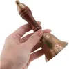 Clopotel vintage din alama cu maner din lemn, 15cm, imagine 3