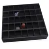 Cutie / Vitrina pentru cristale cu 42 de compartimente, neagra - 21cm, imagine 2