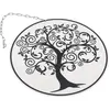 Decoratiune rotunda Copacul Vietii gravat, negru - 15cm
