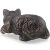 Decoratiune vintage din alama in forma de pisica asezata - 17,5cm, imagine 2