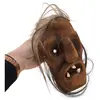 Masca vintage din lemn, model grotesc cu par - 20cm, imagine 3