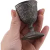 Pocal vintage din metal cu model medieval - 6,5cm, imagine 3