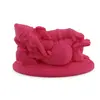 Statueta feng shui Ganesha relaxat simbolizand pacea interioara si depasirea obstacolelor fara efort, 7cm - roz