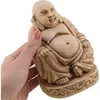 Statueta vintage din rasina Buddha vesel, 14cm, imagine 3