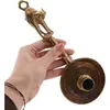 Suport pentru lumanare vintage din alama cu maner sculptat in forma de pisica, 23cm, imagine 3