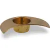 Suport vintage din alama pentru lumanare, in forma de semiluna - 11,5cm, imagine 2