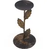 Suport vintage din metal, cu baza rotunda si frunze stilizate - 17,5cm, imagine 2
