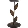 Suport vintage din metal, cu baza rotunda si frunze stilizate - 17,5cm