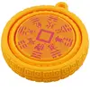 Talisman feng shui rotativ cu trigrame Bagua pentru protectie si prosperitate, galben - 7cm