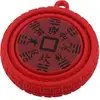 Talisman feng shui rotativ cu trigrame Bagua pentru protectie si prosperitate, rosu - 7cm, imagine 2