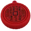 Talisman feng shui rotativ cu trigrame Bagua pentru protectie si prosperitate, rosu - 7cm