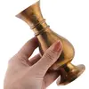 Vaza vintage din alama, model clasic bombat - 13cm, imagine 3