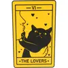 Decoratiune tip carte de tarot THE LOVERS, 20cm - galben cu negru