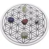 Grila pentru cristale Floarea Vietii gravata, 20cm - alb cu negru, imagine 2