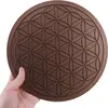 Grila pentru cristale Floarea Vietii gravata, 20cm - maro, imagine 3