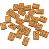 Set 25 rune gravate dreptunghiulare, galben inchis