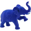 Statueta feng shui Elefant albastru cu trompa ridicata pentru noroc si succes, 13cm