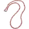 Colier Rodonit roz sfere 4mm