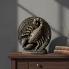 Decoratiune gravata zodia Scorpion cu accente aurii, 13,5cm, imagine 3