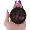 Decoratiune rotunda Copacul Vietii, model perforat negru - 7,5cm, imagine 3