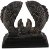 Decoratiune / Statueta pentru zodia Pesti antichizata manual - 10,5cm