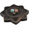 Decoratiune / Suport pentru cristale, model floare de lotus antichizata manual - 21cm, imagine 2