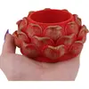 Decoratiune / Suport pentru cristale, model floare de lotus, rosu cu accente aurii - 4,5cm, imagine 3