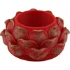 Decoratiune / Suport pentru cristale, model floare de lotus, rosu cu accente aurii - 4,5cm