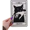 Decoratiune tip carte de tarot DEATH, 20cm - alb cu negru, imagine 3