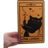 Decoratiune tip carte de tarot THE LOVERS, 20cm - galben inchis cu negru, imagine 3