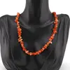 Colier Coral portocaliu chips 6-12mm, imagine 2