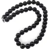 Colier Obsidian auriu sfere 10mm