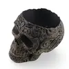 Decoratiune / Suport pentru cristale, model craniu gravat in stil baroc antichizat manual - 11cm, imagine 2