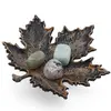 Decoratiune / Suport pentru cristale, model frunza de artar cu detalii texturate antichizata manual - 15cm, imagine 2
