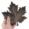 Decoratiune / Suport pentru cristale, model frunza de artar cu detalii texturate antichizata manual - 15cm, imagine 3