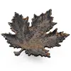 Decoratiune / Suport pentru cristale, model frunza de artar cu detalii texturate antichizata manual - 15cm