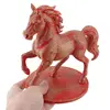 Statueta feng shui Calul de foc rosu cu detalii aurii, 15cm, imagine 3