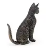 Statueta Pisica gravata si antichizata manual - 14,5cm, imagine 2