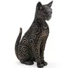 Statueta Pisica gravata si antichizata manual - 14,5cm