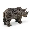 Statueta Rinocer gravata si antichizata manual - 19cm, imagine 2