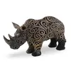 Statueta Rinocer gravata si antichizata manual - 19cm