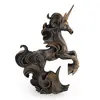 Statueta Unicorn pe doua picioare antichizata manual - 17cm