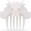 Accesoriu ac de par cu craniu stilizat, 10cm - alb