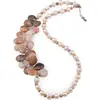 Colier Perle de cultura A+ si Opal roz fatetat manual asimetric cu argint 925