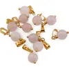 Pandantiv Cuart roz sfera fatetata 8mm cu metal auriu, imagine 2