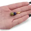Pandantiv Jad nefrit sfera 10mm si Lapis lazuli sfera 8mm cu metal auriu, imagine 3