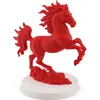 Statueta feng shui Calul de Foc pe doua picioare pentru victorie si succes rapid, 15cm cu baza alba, imagine 2