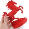 Statueta feng shui Calul de Foc pe doua picioare pentru victorie si succes rapid, 15cm, rosu, imagine 3